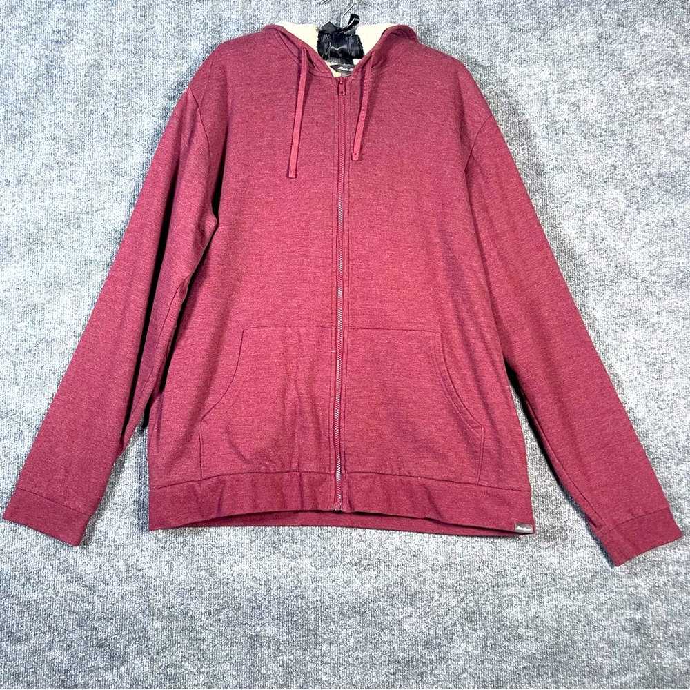 Eddie Bauer Men’s Tall Extra Large Maroon Heathered Sherpa Lined Full Zip Jacket